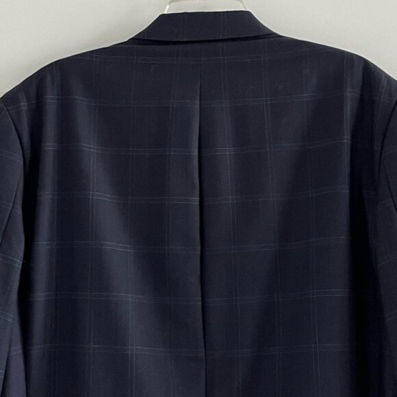 Brooks Brothers 346 Regent Fit Navy Windowpane Wool Blazer Sport Coat Jacket 48L - Picture 6 of 15